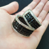 Black Quartz Stud Earrings